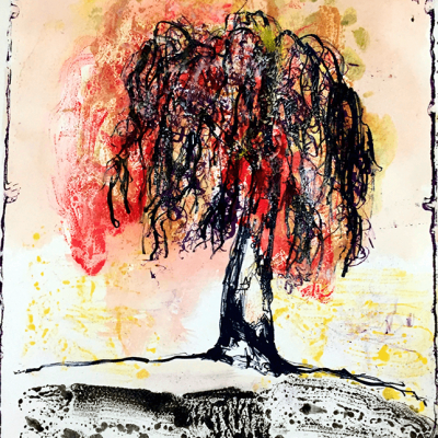 Sibelle Litografi-Monotypi-The-blossom-Tree-40x32