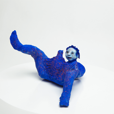 Clay sculpture - Blue - 15cm x 24cm x 24cm